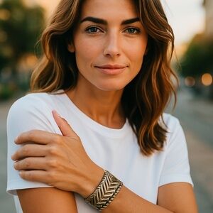 Silver Chevron Stretch Bracelet